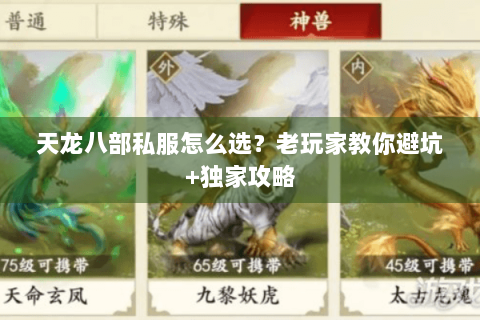 天龙八部私服怎么选?老玩家教你避坑+独家攻略 天龙八部私服怎么选?老玩家教你避坑+独家攻略