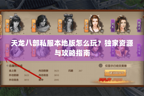 天龙八部私服本地版怎么玩？独家资源与攻略指南