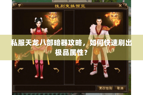 私服天龙八部暗器攻略，如何快速刷出极品属性？