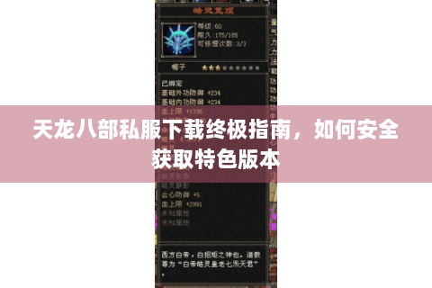 天龙八部私服下载终极指南，如何安全获取特色版本