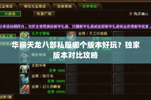 华丽天龙八部私服哪个版本好玩?独家版本对比攻略 华丽天龙八部私服哪个版本好玩?独家版本对比攻略