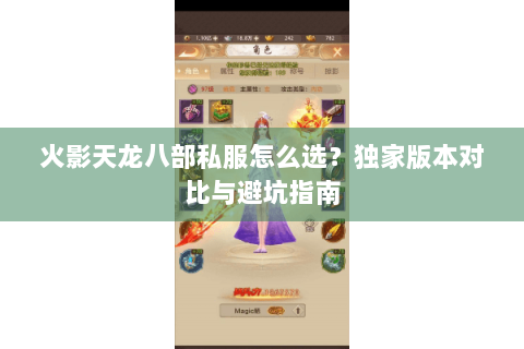 火影天龙八部私服怎么选?独家版本对比与避坑指南 火影天龙八部私服怎么选?独家版本对比与避坑指南