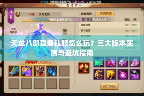 天龙八部直播私服怎么玩？三大版本实测与避坑指南