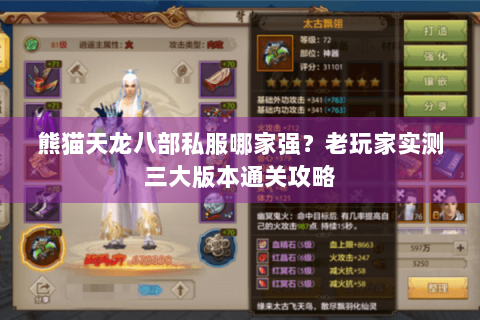 熊猫天龙八部私服哪家强？老玩家实测三大版本通关攻略