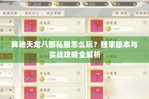 奔驰天龙八部私服怎么玩?独家版本与实战攻略全解析 奔驰天龙八部私服怎么玩?独家版本与实战攻略全解析