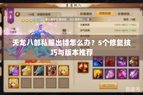 天龙八部私服出错怎么办？5个修复技巧与版本推荐