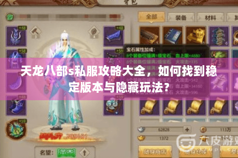 天龙八部s私服攻略大全，如何找到稳定版本与隐藏玩法？