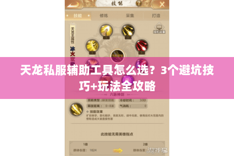 天龙私服辅助工具怎么选？3个避坑技巧+玩法全攻略