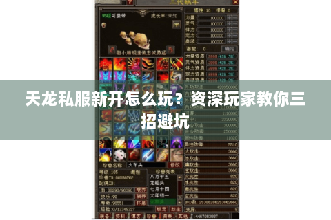 天龙私服新开怎么玩？资深玩家教你三招避坑