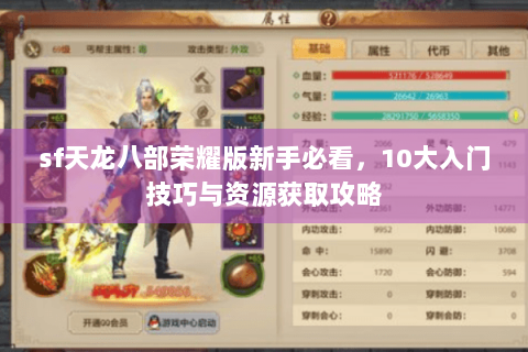 sf天龙八部荣耀版新手必看，10大入门技巧与资源获取攻略