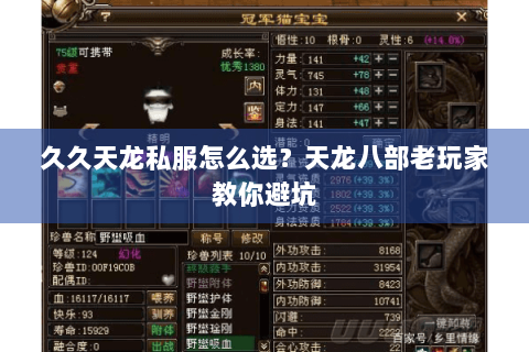 久久天龙私服怎么选？天龙八部老玩家教你避坑