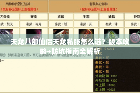 天龙八部仙侣天龙私服怎么选?版本攻略+防坑指南全解析 天龙八部仙侣天龙私服怎么选?版本攻略+防坑指南全解析