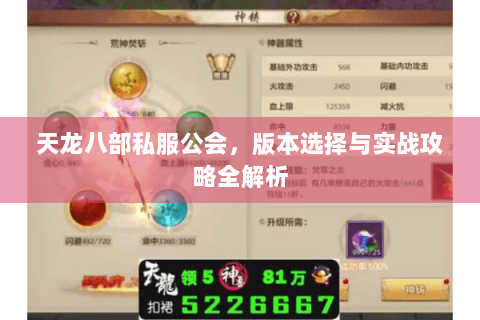 天龙八部私服公会,版本选择与实战攻略全解析 天龙八部私服公会,版本选择与实战攻略全解析