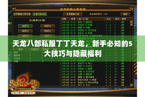 天龙八部私服丁丁天龙,新手必知的5大技巧与隐藏福利 天龙八部私服丁丁天龙,新手必知的5大技巧与隐藏福利