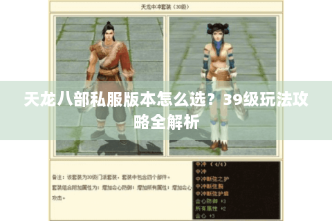 天龙八部私服版本怎么选？39级玩法攻略全解析