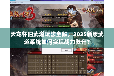 天龙怀旧武道玩法全解，2025新版武道系统如何实现战力跃升？