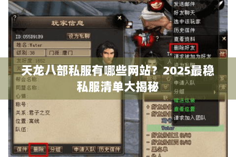 天龙八部私服有哪些网站？2025最稳私服清单大揭秘