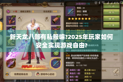 新天龙八部有私服嘛?2025年玩家如何安全实现游戏自由?