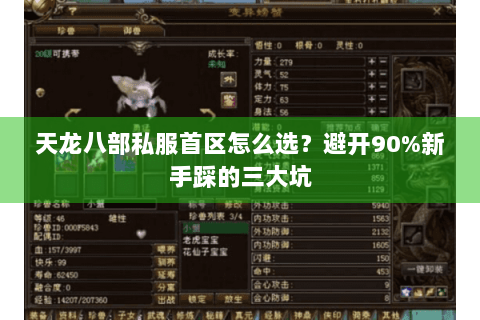 天龙八部私服首区怎么选?避开90%新手踩的三大坑 天龙八部私服首区怎么选?避开90%新手踩的三大坑