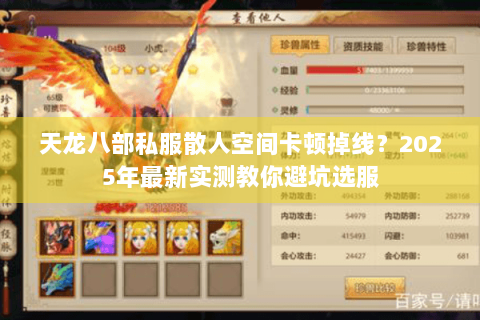 天龙八部私服散人空间卡顿掉线？2025年最新实测教你避坑选服