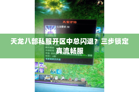 天龙八部私服开区中总闪退？三步锁定真流畅服