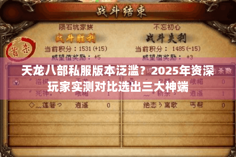 天龙八部私服版本泛滥？2025年资深玩家实测对比选出三大神端