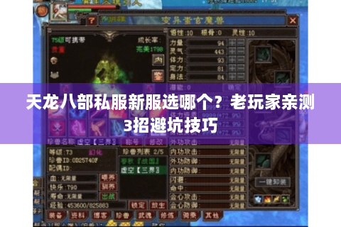 天龙八部私服新服选哪个?老玩家亲测3招避坑技巧 天龙八部私服新服选哪个?老玩家亲测3招避坑技巧