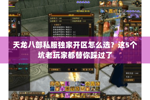 天龙八部私服独家开区怎么选?这5个坑老玩家都替你踩过了 天龙八部私服独家开区怎么选?这5个坑老玩家都替你踩过了