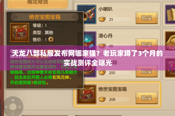 天龙八部私服发布网哪家强？老玩家蹲了3个月的实战测评全曝光