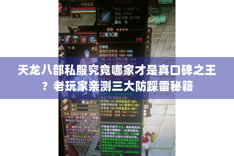天龙八部私服究竟哪家才是真口碑之王?老玩家亲测三大防踩雷秘籍 天龙八部私服究竟哪家才是真口碑之王?老玩家亲测三大防踩雷秘籍