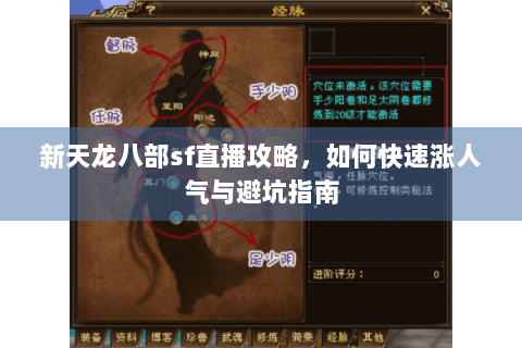 新天龙八部sf直播攻略,如何快速涨人气与避坑指南 新天龙八部sf直播攻略,如何快速涨人气与避坑指南