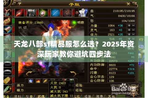天龙八部sf精品服怎么选？2025年资深玩家教你避坑四步法