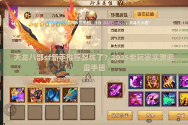 天龙八部sf新手推荐踩坑了?2025老玩家实测避雷手册 天龙八部sf新手推荐踩坑了?2025老玩家实测避雷手册