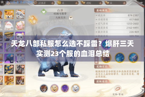 天龙八部私服怎么选不踩雷?爆肝三天实测23个服的血泪总结 天龙八部私服怎么选不踩雷?爆肝三天实测23个服的血泪总结