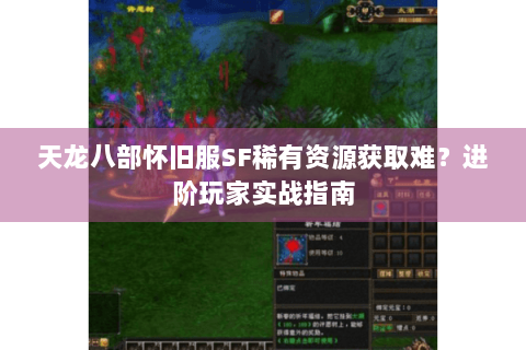 天龙八部怀旧服SF稀有资源获取难?进阶玩家实战指南 天龙八部怀旧服SF稀有资源获取难?进阶玩家实战指南