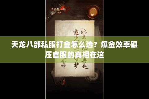 天龙八部私服打金怎么选？爆金效率碾压官服的真相在这