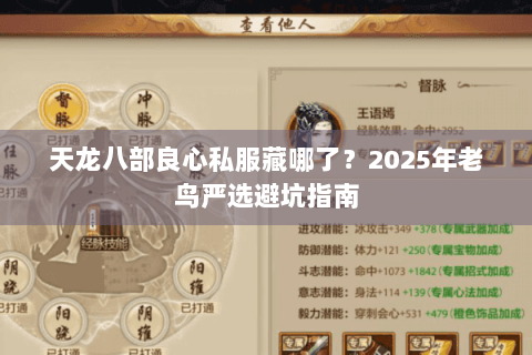 天龙八部良心私服藏哪了?2025年老鸟严选避坑指南 天龙八部良心私服藏哪了?2025年老鸟严选避坑指南