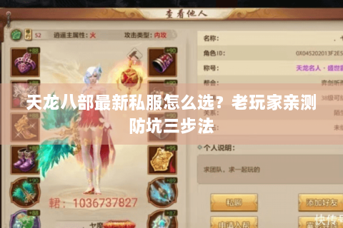 天龙八部最新私服怎么选?老玩家亲测防坑三步法 天龙八部最新私服怎么选?老玩家亲测防坑三步法