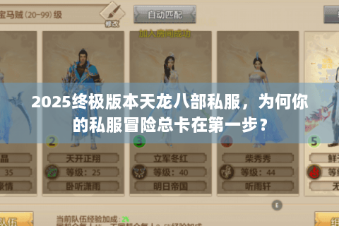 2025终极版本天龙八部私服，为何你的私服冒险总卡在第一步？