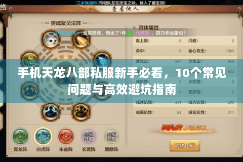 手机天龙八部私服新手必看，10个常见问题与高效避坑指南