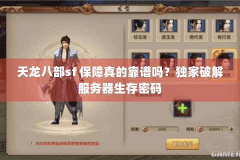 天龙八部sf 保障真的靠谱吗？独家破解服务器生存密码