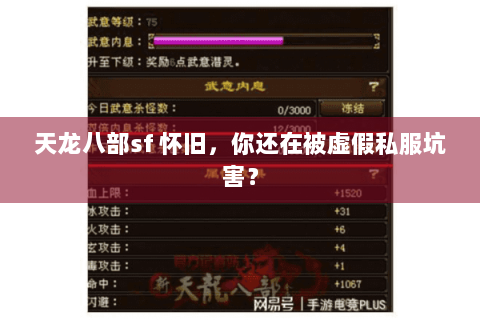 天龙八部sf 怀旧，你还在被虚假私服坑害？