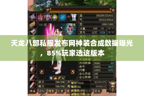 天龙八部私服发布网神装合成数据曝光,85%玩家选这版本 天龙八部私服发布网神装合成数据曝光,85%玩家选这版本