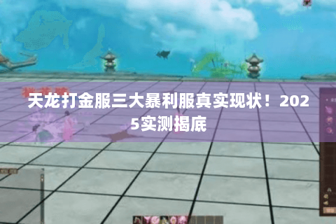 天龙打金服三大暴利服真实现状！2025实测揭底