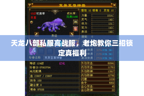 天龙八部私服高战服,老炮教你三招锁定真福利 天龙八部私服高战服,老炮教你三招锁定真福利