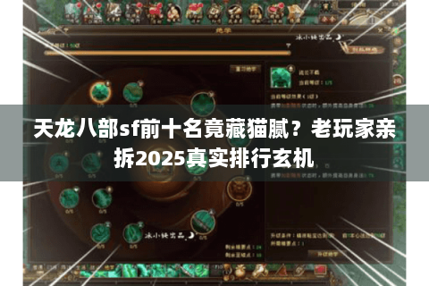 天龙八部sf前十名竟藏猫腻?老玩家亲拆2025真实排行玄机 天龙八部sf前十名竟藏猫腻?老玩家亲拆2025真实排行玄机