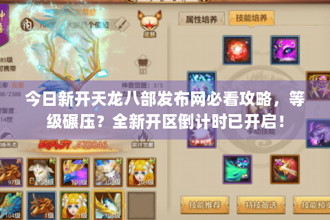 今日新开天龙八部发布网必看攻略，等级碾压？全新开区倒计时已开启！