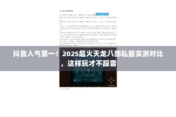 抖音人气第一！2025超火天龙八部私服实测对比，这样玩才不踩雷