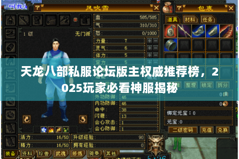 天龙八部私服论坛版主权威推荐榜,2025玩家必看神服揭秘 天龙八部私服论坛版主权威推荐榜,2025玩家必看神服揭秘