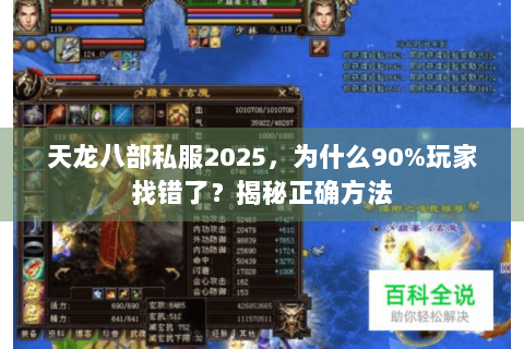 天龙八部私服2025,为什么90%玩家找错了?揭秘正确方法 天龙八部私服2025,为什么90%玩家找错了?揭秘正确方法